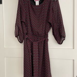 Three Hearts Red and Black Patterned Dress